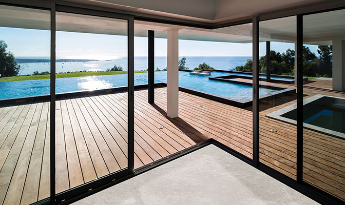 Baie coulissante angle sans poteau P70 CL