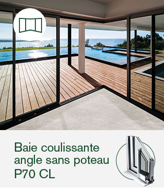 Baie coulissante angle sans poteau P70 CL