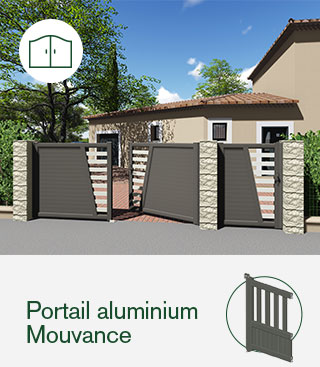 Portail aluminium Mouvance